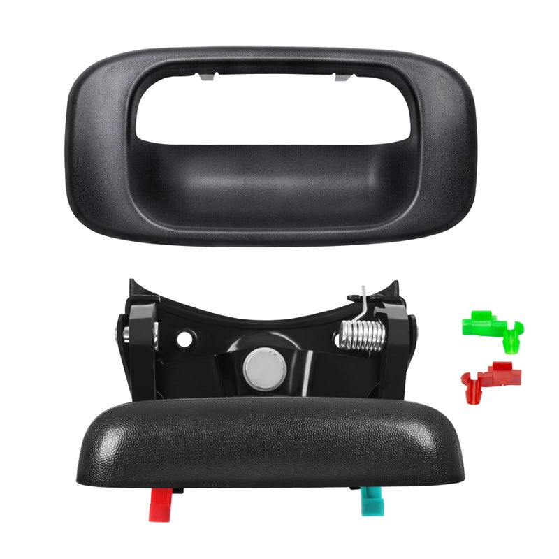 Dunhil Tailgate Tail Gate Handle & Bezel for Chevy Silverado GMC Sierra 1500 1500HD 2500HD 2500 3500 1999-2007, 15997911 15228539 15228541 15228540 with Rod Clips - Image 1